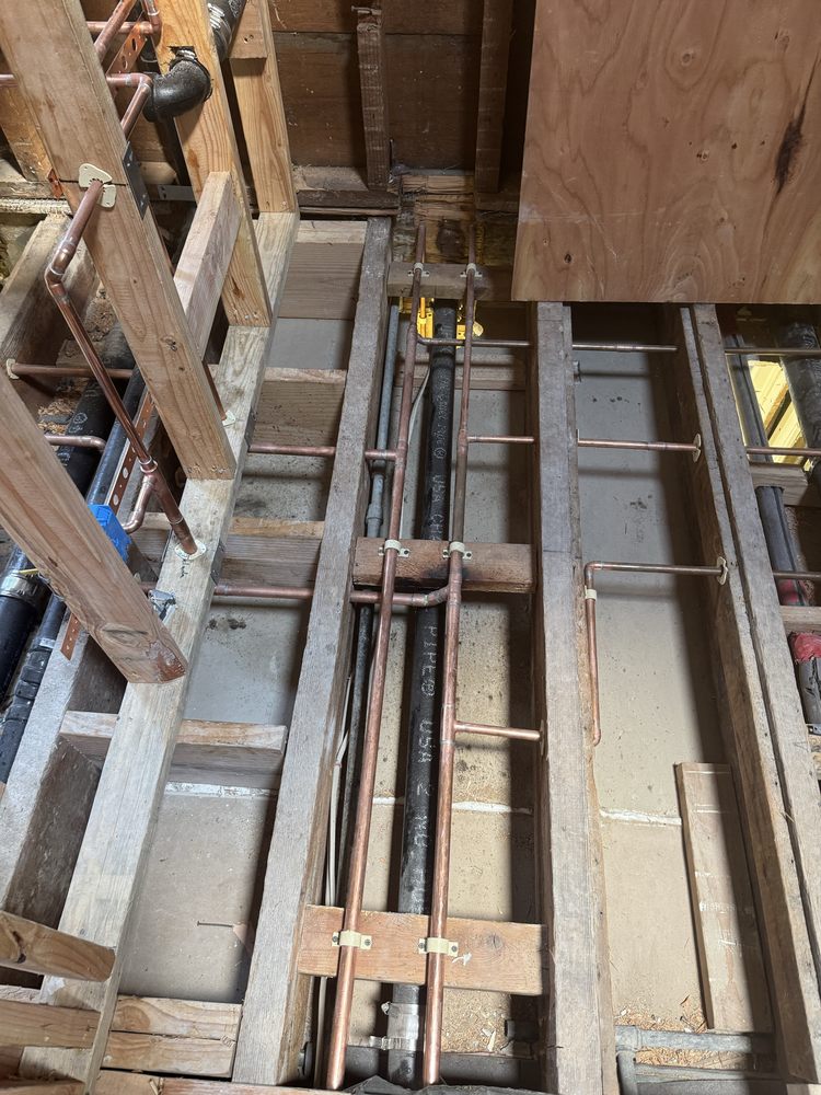 Neatly routed copper repiping installed by 5Star Plumbing Trenchless technicians